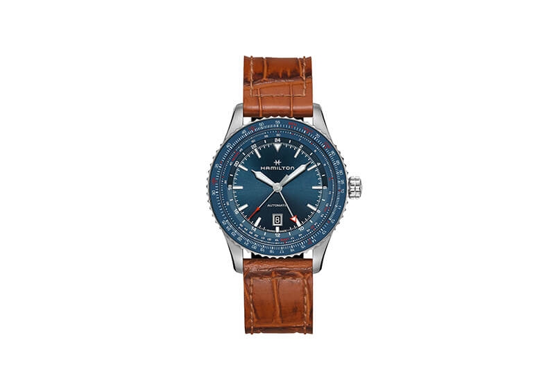 Hamilton horlogeband H76715540 - bruin leer