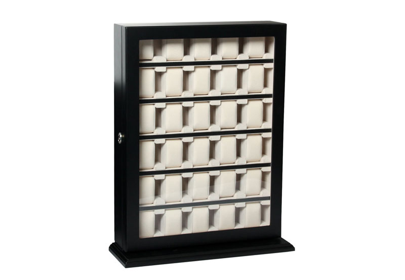 Horlogevitrine 30 stuks XL zwart