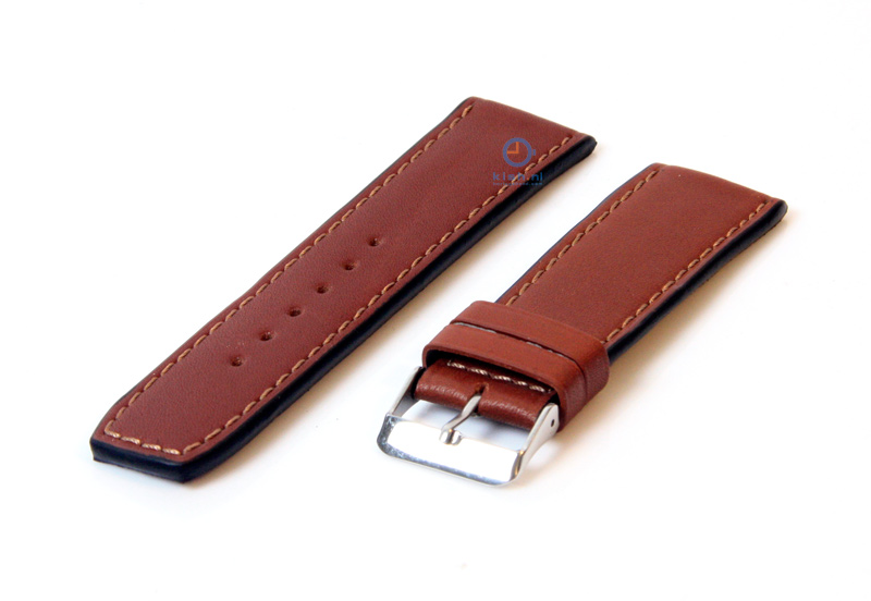 Horlogeband 22mm bruin kalfsleer