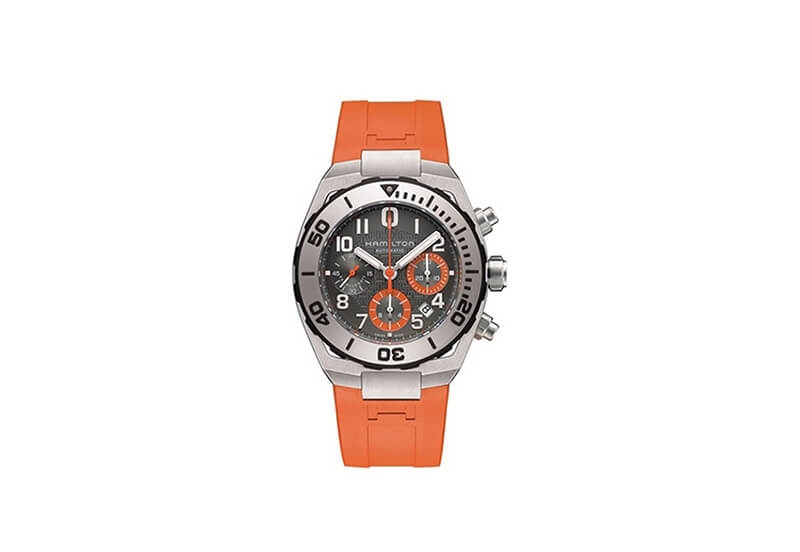 Hamilton horlogeband H78716983 - oranje siliconen