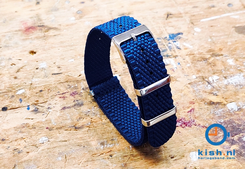Horlogeband 20mm nylon donkerblauw
