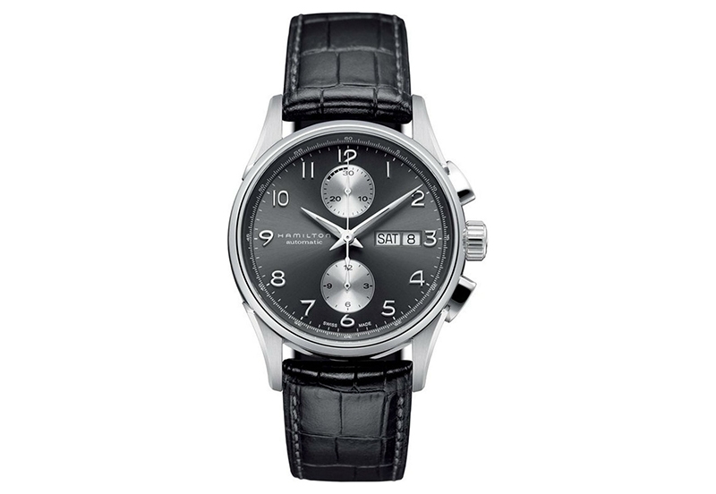 Hamilton horlogeband H32576785 - zwart leer