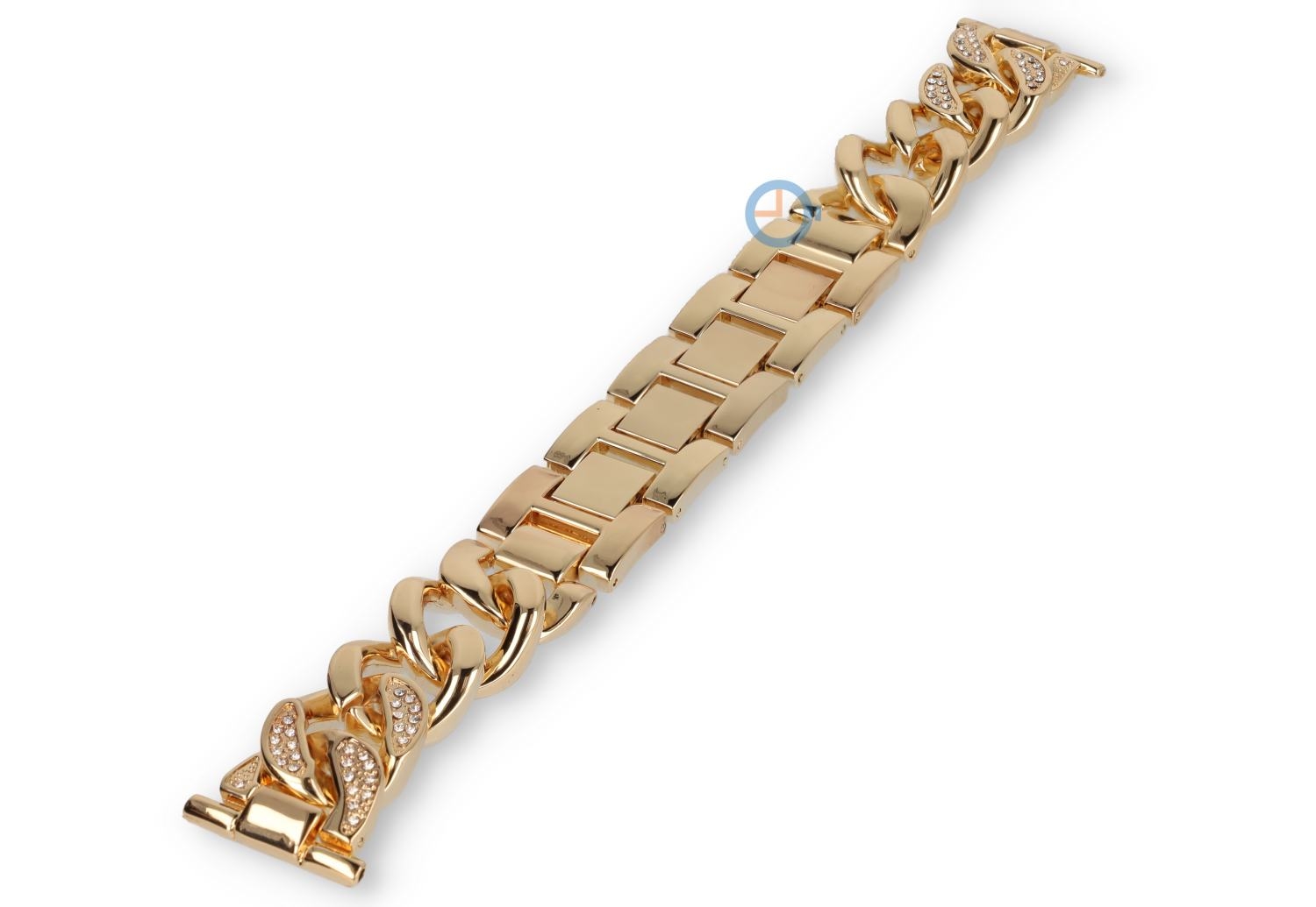 22mm DKNY-stalen band met gevlochten schakels - geelgoud