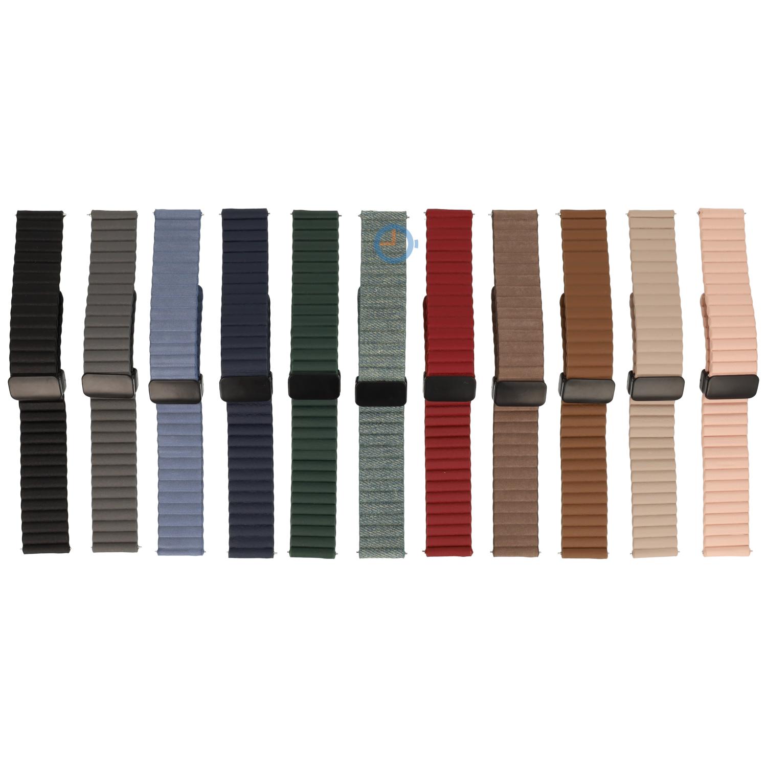 Magnetisch leren bandje - 22mm - denim groen