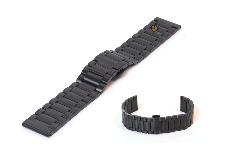 Horlogeband 20mm staal mat zwart