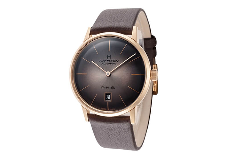 Hamilton horlogeband H38465501 - bruin leer