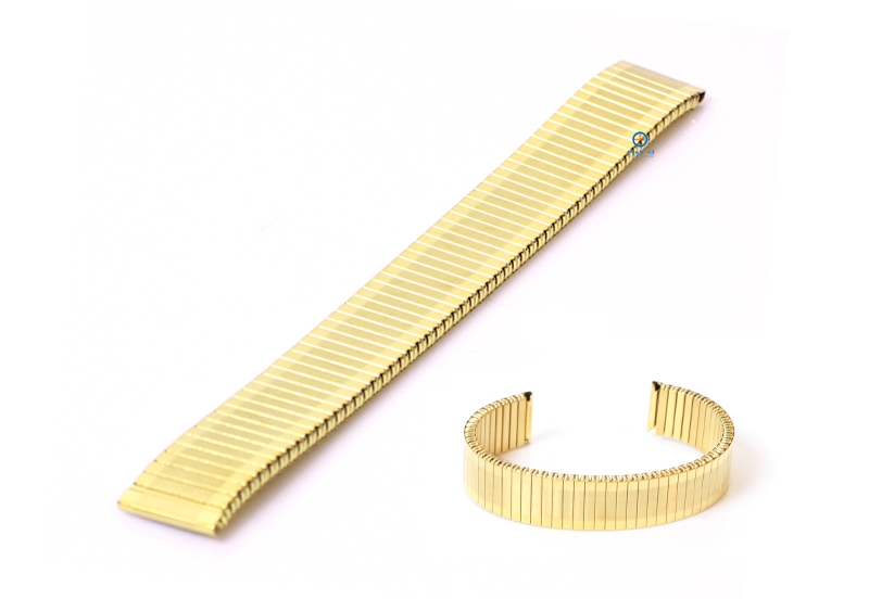 Rekbare horlogeband zonder sluiting - 16mm goud