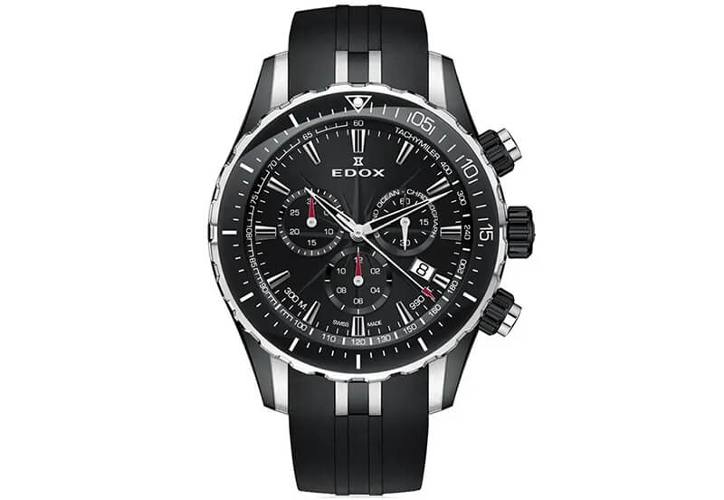 Edox Grand Ocean 10248 Horlogeband Zwart Rubber