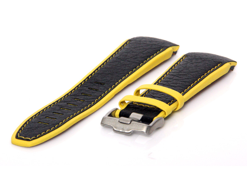 Jacques Lemans horlogeband F5034 zwart-geel