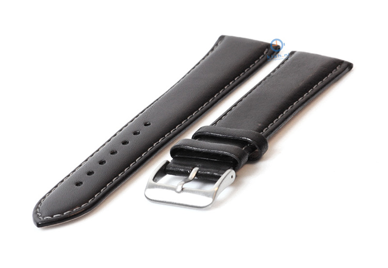 Extra lange horlogeband 24mm zwart leer - XXL