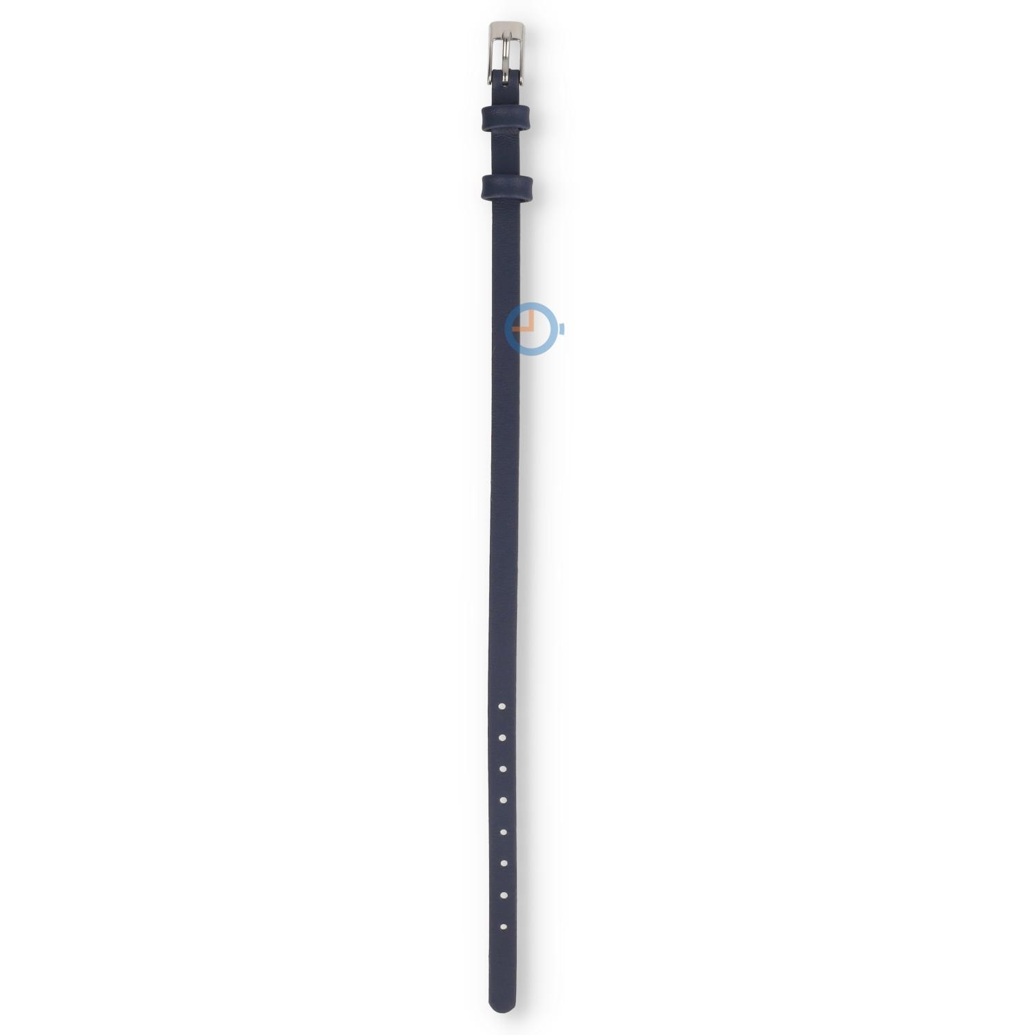 One-piece leren horlogeband - 6mm - donkerblauw