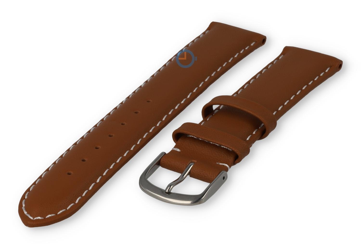 Oneven maat horlogeband leer - 19mm - cognacbruin