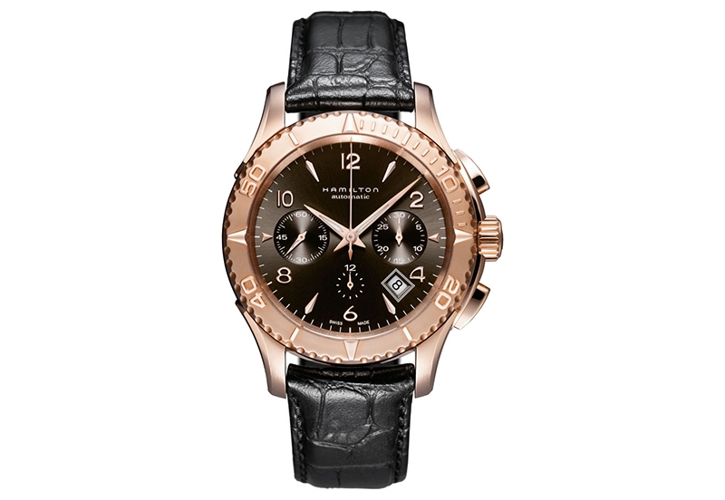 Hamilton horlogeband H37646795 - zwart leer