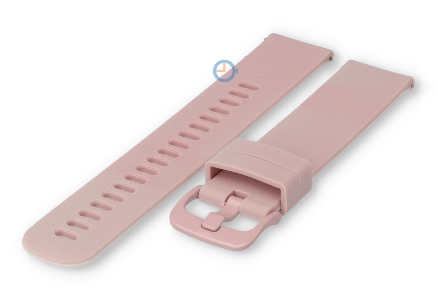 Siliconen horlogebandje 20mm - pastelroze/wit