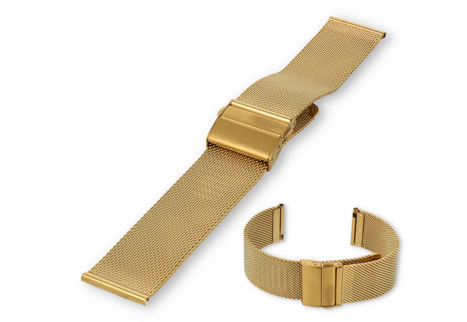 Milanese horlogeband 20mm goud - verstelbare vouwsluiting