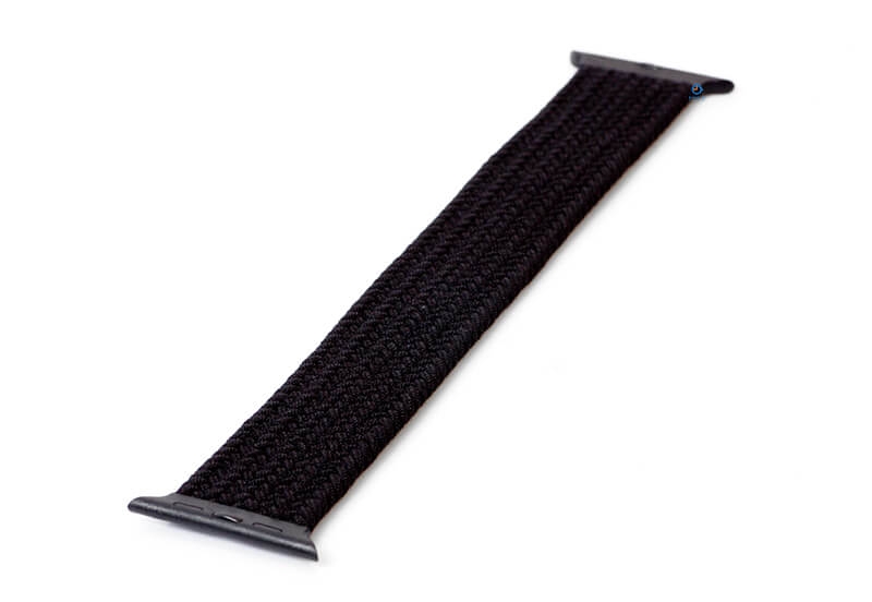 Apple zwart solobandje gevlochten - 45mm - Maat 17