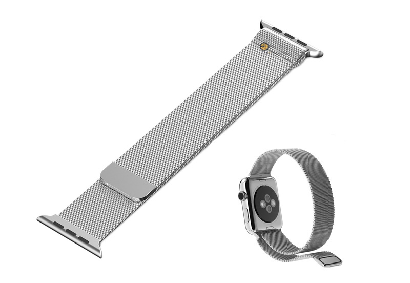 Apple watch horlogeband zilver milanees (42mm/44mm)