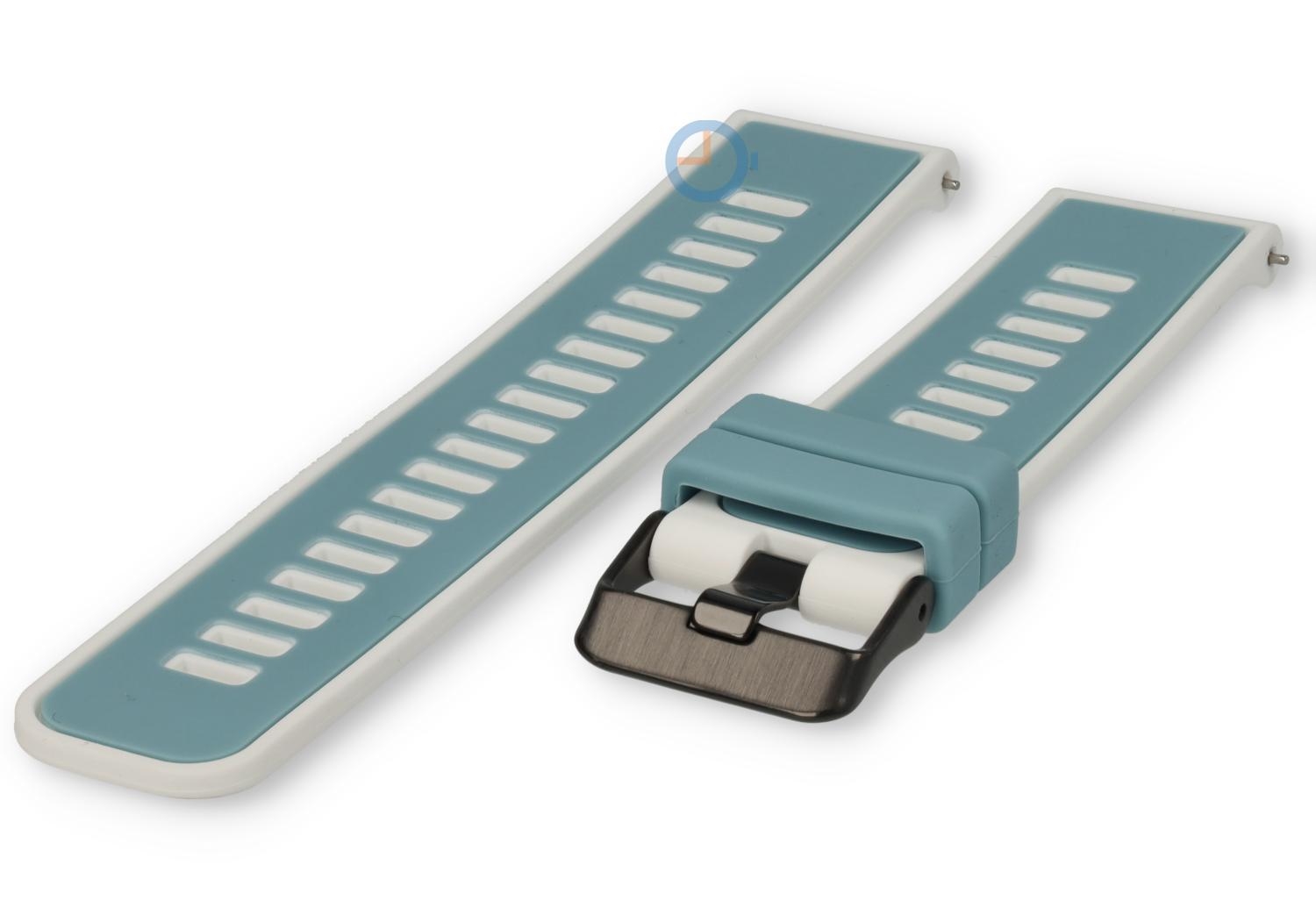 Snelwissel bandje 22mm - blauw wit