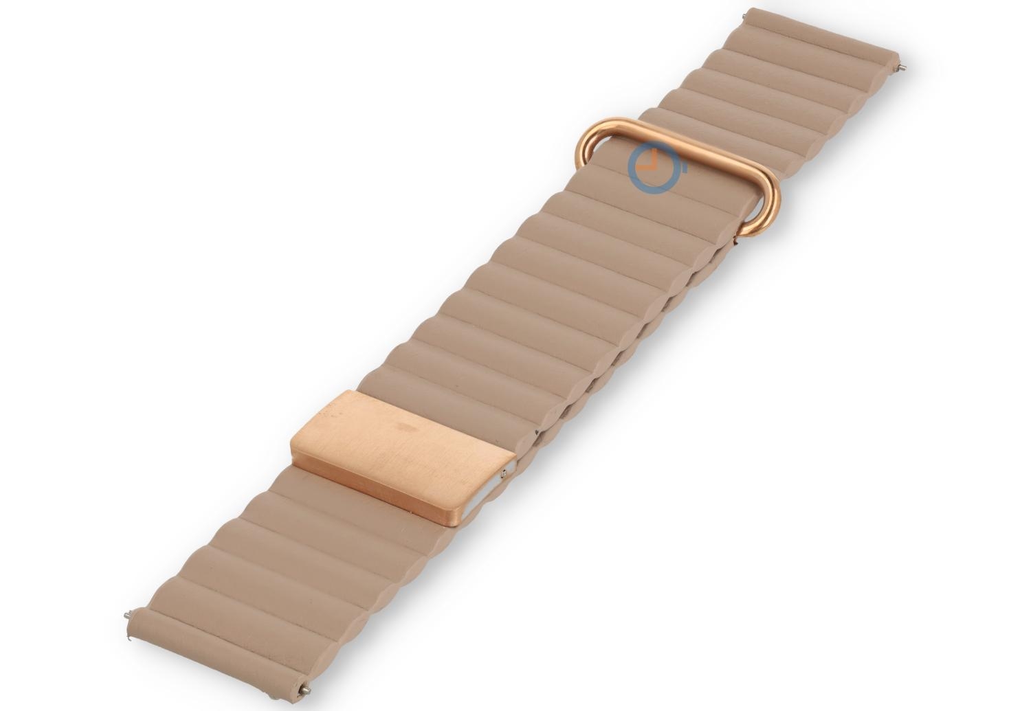 22mm leren band met magneetsluiting - nude
