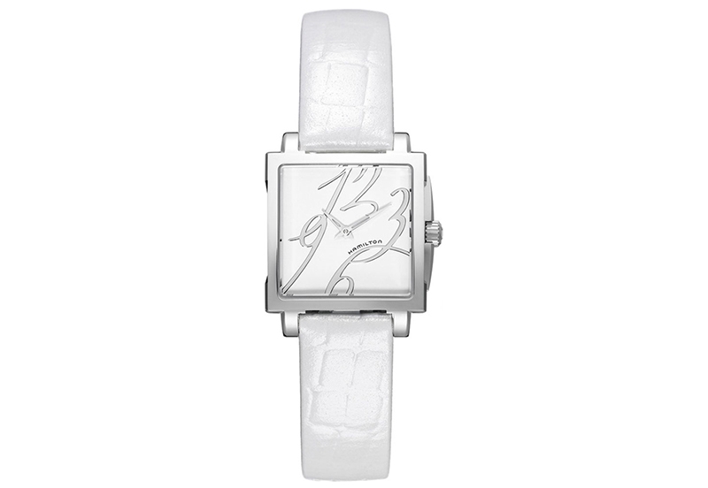 Hamilton horlogeband H32251919 - wit leer