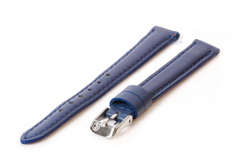 Horlogeband 12mm blauw kalfsleer