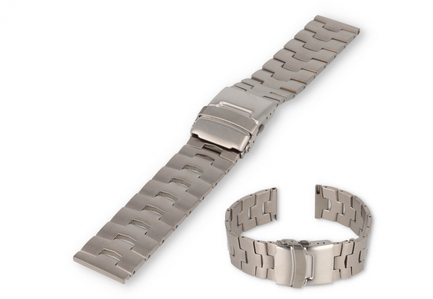 Platte horlogeband - 22mm lichtgewicht - zilver