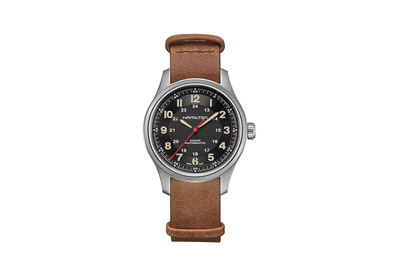 Hamilton horlogeband H70645533 - bruin leer