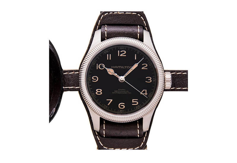 Hamilton horlogeband H60419533 - bruin leer
