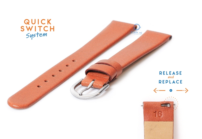 Universeel bandje Skagen - 16mm - cognacbruin