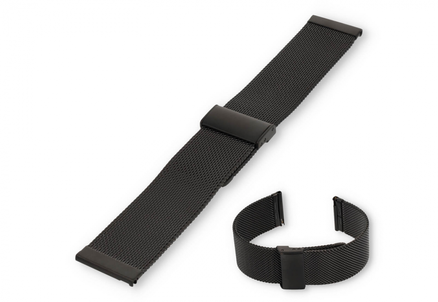 Horlogeband 22mm milanees zwart - Quick Switch (FIJN)