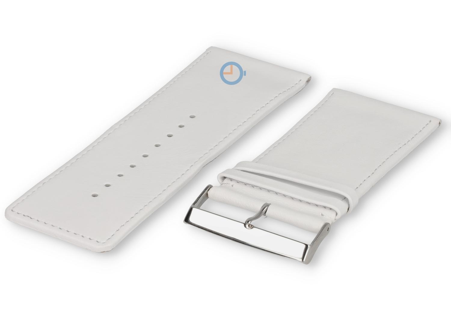 Glad leder horlogeband - 40mm - wit