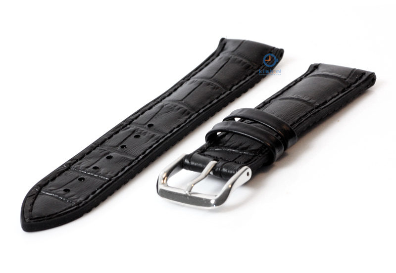 Horlogeband rubber 20mm zwart