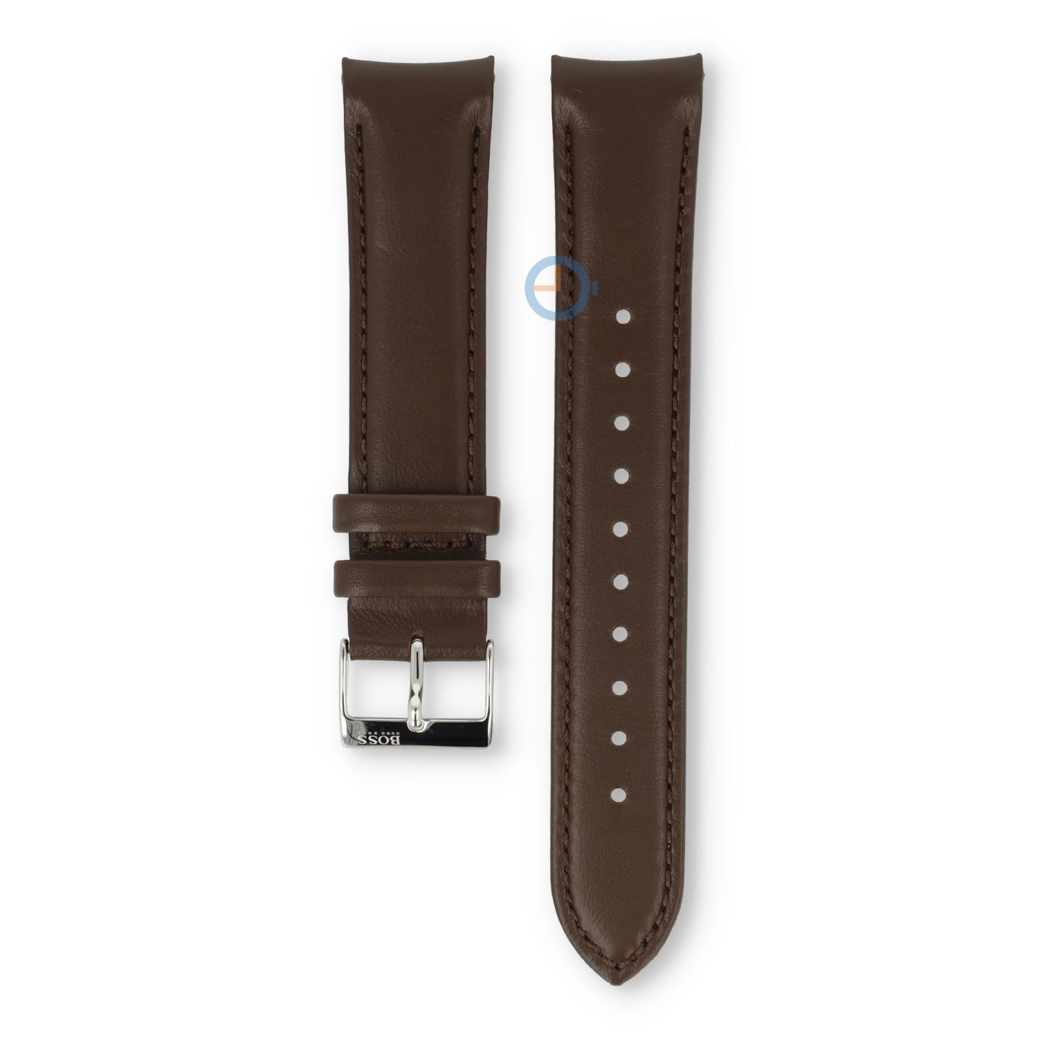 Hugo Boss 20mm horlogeband - kastanjebruin