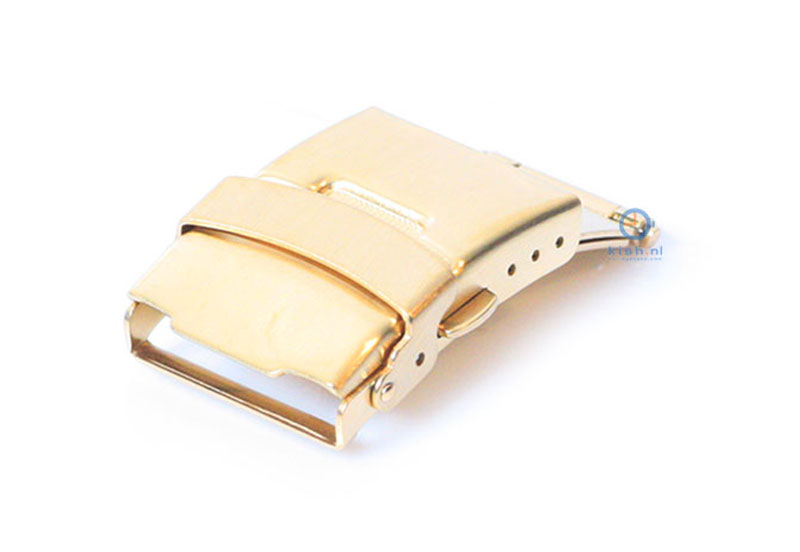Vouwsluiting voor horlogeband leer - 16mm - mat goud