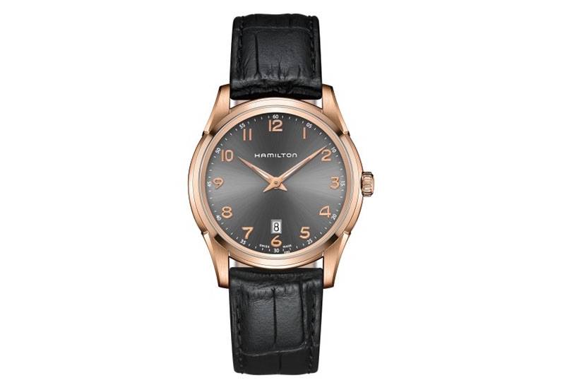 Hamilton horlogeband H38541783 - zwart leer