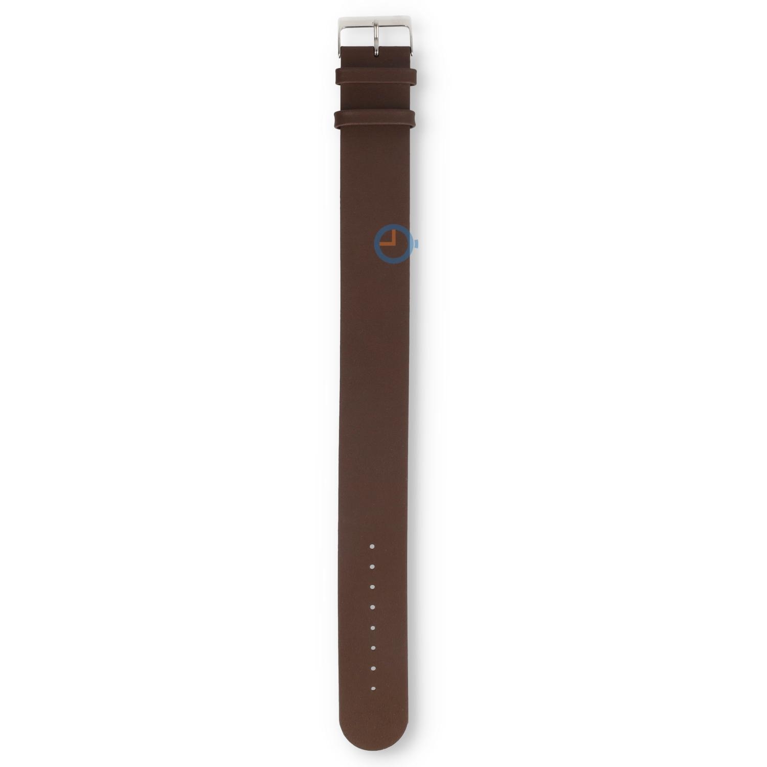 One-piece leren horlogeband - 22mm - donkerbruin