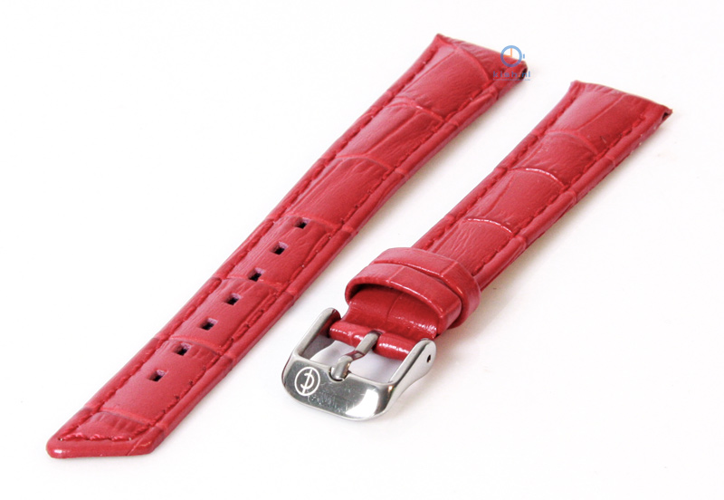 Horlogeband 18mm rood leer croco