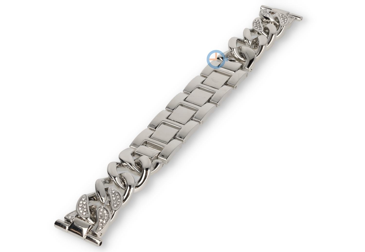 22mm DKNY-stalen band met gevlochten schakels - zilver