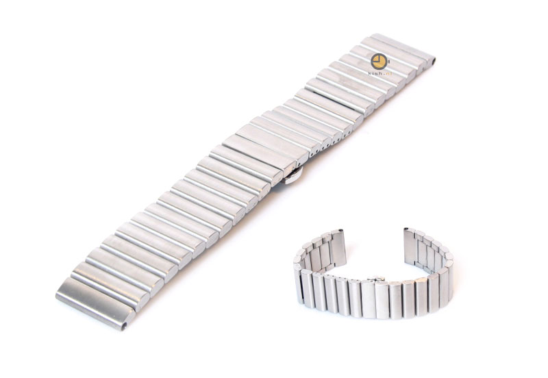 Horlogeband 24mm mat staal zilver