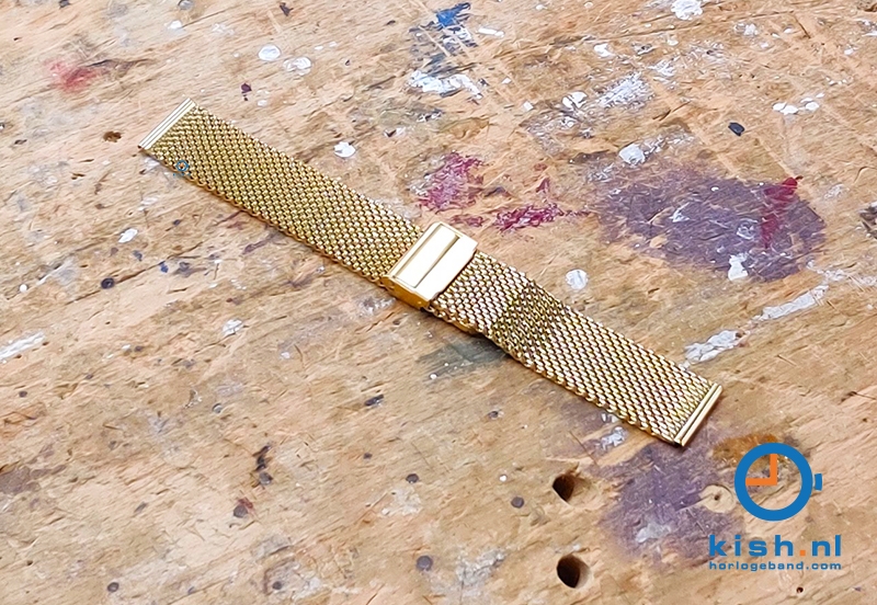 Milanese horlogeband 18mm goud (grof)