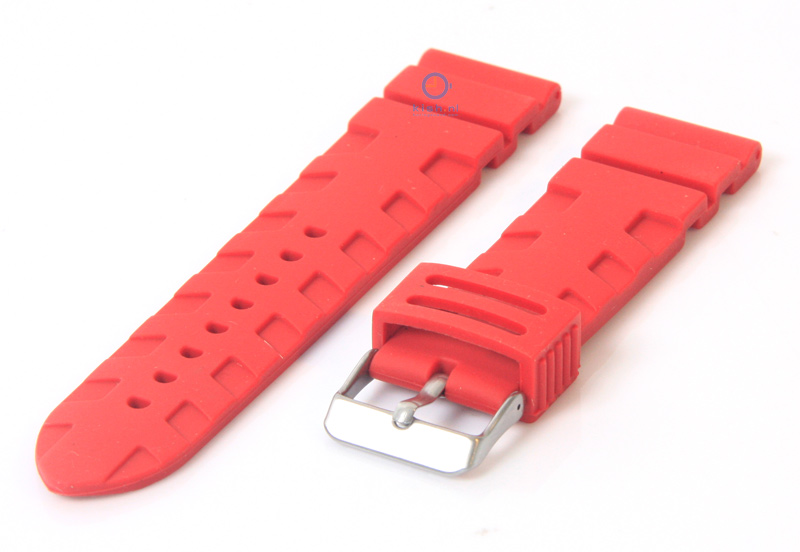 Horlogeband 24mm rubber rood
