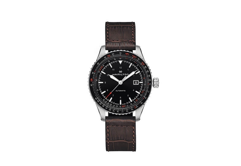 Hamilton horlogeband H76615530 - bruin leer