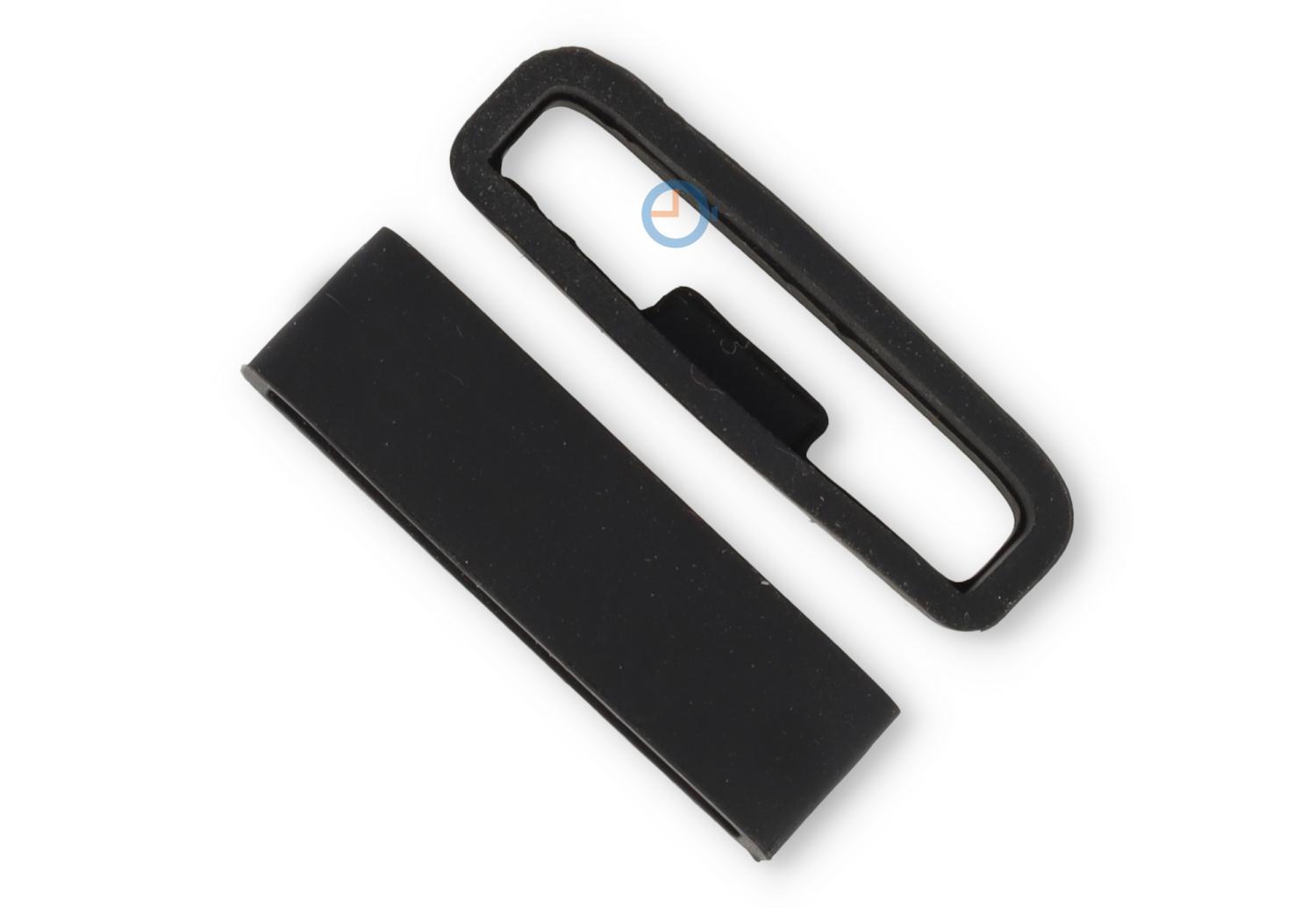 Flexibel band lusje met antislip 24mm - zwart rubber - 1 stuks
