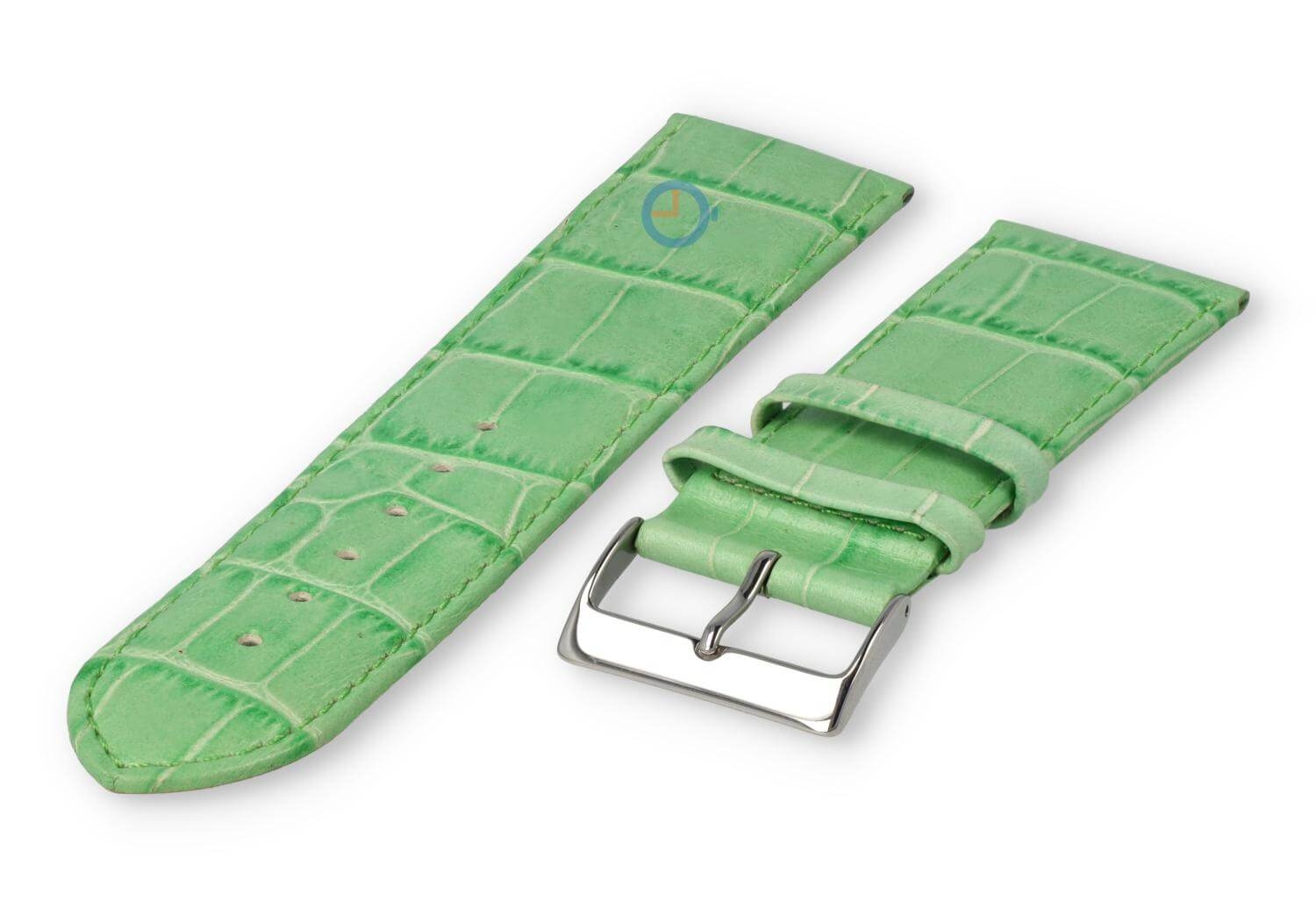Basic croco horlogeband - 24mm - appelgroen