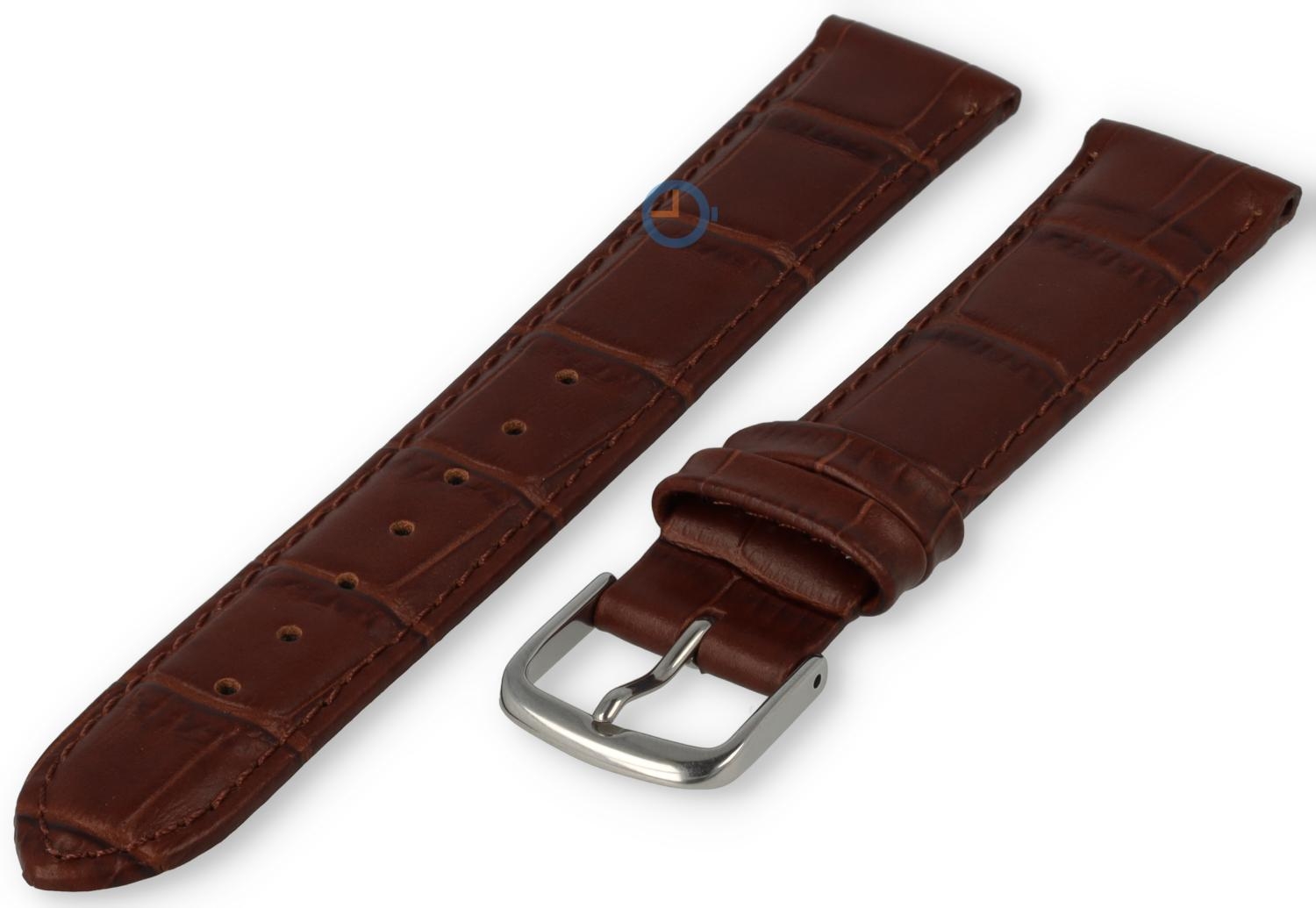 Horlogebandje 13mm - croco leer - donkerbruin