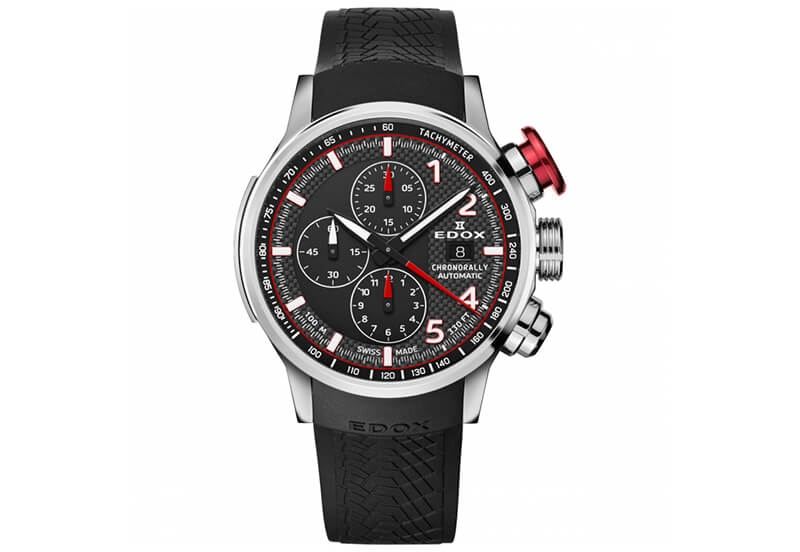 Edox Chronorally 01129 Horlogeband Zwart