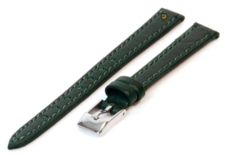 Horlogeband 10mm groen buffelleer