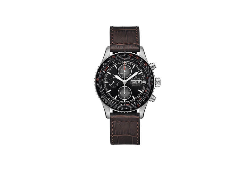 Hamilton horlogeband H76726530 - bruin leer