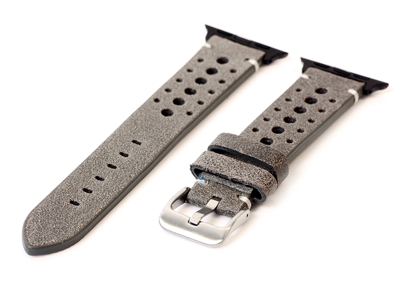 Apple Watch bandje perforated leer grijs - 38/40/41/42mm