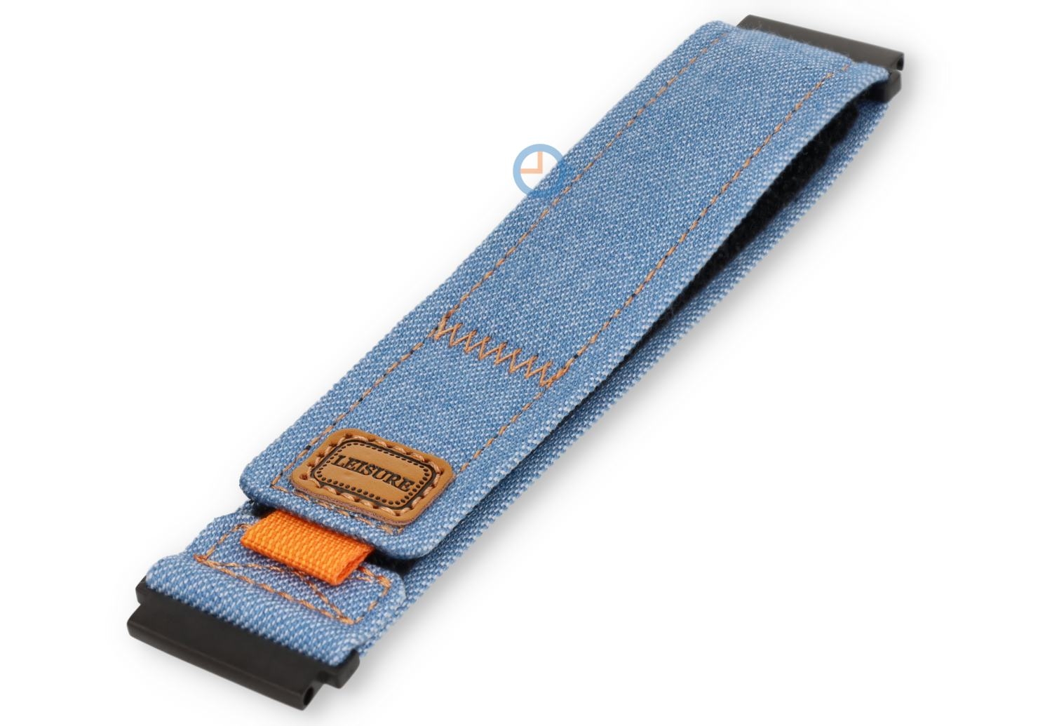 Lichtblauw denim stoffen horlogebandje - 22mm - klittenband